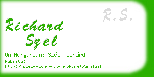 richard szel business card